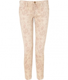 Embrace the seasons passion for the printed pant with these ultra-chic, paisley patterned khaki jeans from Current Elliott - On-trend, cropped ankle - Low rise, ultra-fitted silhouette flatters every curve - Traditional five-pocket style with belt loops, zip fly and button closure - Sexy and cool, easily dressed up or down - Pair with a tank, blazer and oxfords, or go for a more casual look with a tunic top or boyfriend cardigan and flats Embrace the seasons passion for the printed pant with these ultra-chic, paisley patterned khaki jeans from Current Elliott - On-trend, cropped ankle - Low rise, ultra-fitted silhouette flatters every curve - Traditional five-pocket style with belt loops, zip fly and button closure - Sexy and cool, easily dressed up or down - Pair with a tank, blazer and oxfords, or go for a more casual look with a tunic top or boyfriend cardigan and flats