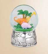 From the Jungle Parade collection, this lovely keepsake is perfect for the little explorer who's fascinated with the wild creatures found in the jungles and rainforests. Featuring a wonderful jungle image of a giraffe, elephant and hippo, all on a silverplate base of animals on parade, this whimsical piece is sure to be treasured for years to come.Elegantly gift boxedSilverplate6.25H X 4.25WImported