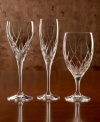 A modern division of the world-famous Waterford company, Marquis was developed as the perfect choice for first-time collectors of affordable crystal stemware and barware. The Summer Breeze pattern is a light and festive bar and stemware design in clear, sparkling cut crystal. Shown in middle.