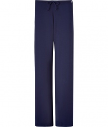 Amp up your leisure-ready style with these luxe jazz pants from La Perla - Drawstring waist, loose fit, slightly flared leg - Pair with a tee, a slim hoodie, and ballet flats