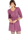 Cute and casual, this three-quarter sleeve dress from BeBop sports a cool back design for maximum appeal!