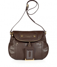 A modern classic, this chic satchel from Marc by Marc Jacobs is a must-have essential - Rounded front flap with zipper trim, shoulder strap, front pocket, hanging nametag detail textured leather - Perfect for daily use or off-duty chic A modern classic, this chic satchel from Marc by Marc Jacobs is a must-have essential - Rounded front flap with zipper trim, shoulder strap, front pocket, hanging nametag detail textured leather - Perfect for daily use or off-duty chic