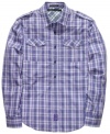 Plaid is perfect. This shirt from Sean John is the just-right addition to your casual wardrobe.