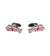 Bring some quirky-cool style to your formal look with these ultra-cool cufflinks from Paul Smith - Miniature car shape with British flag - Pair with a sleek suit and a striped button down