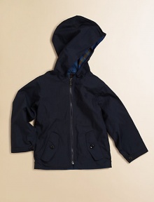 Delivering two outstanding looks in one package, this reversible topper has an attached hood, plenty of pockets and can be switched from check to solid to suit any mood.Attached hoodLong sleeves with button tab cuffsFull-zip frontAngled pocketsElastic hem63% cotton/37% nylonMachine washImported Delivering two outstanding looks in one package, this reversible topper has an attached hood, plenty of pockets and can be switched from check to solid to suit any mood.Attached hoodLong sleeves with button tab cuffsFull-zip frontAngled pocketsElastic hem63% cotton/37% nylonMachine washImported