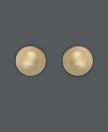 Sparkling and simple, these traditional gold ball (4 mm) stud earrings are perfect for tiny ears. Crafted in 14k gold with a flute bell backing. Sparkling and simple, these traditional gold ball (4 mm) stud earrings are perfect for tiny ears. Crafted in 14k gold with a flute bell backing.