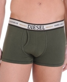 With a stretchy cotton fit and a stylish logo waistband, these Diesel trunks pair perfectly under all your pants. With a stretchy cotton fit and a stylish logo waistband, these Diesel trunks pair perfectly under all your pants.