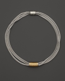 John Hardy Bedeg 18K Gold and Sterling Silver Slide Enhancer on Triple Chain Necklace, 18 John Hardy Bedeg 18K Gold and Sterling Silver Slide Enhancer on Triple Chain Necklace, 18
