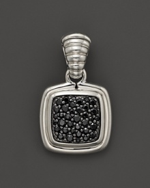 Black sapphire pavé glitters from a gleaming sterling silver pendant By John Hardy, from the Bedeg collection.