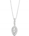 Fashionably framed. Eliot Danori's stunning framed cubic zirconia (3/4 ct. t.w.) pendant necklace will have an elegant effect each time you wear it. Set in silver tone mixed metal with sparkling crystals. Approximate length: 16 inches + 2-inch extender. Approximate drop: 1 inch.