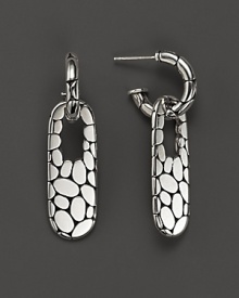 Pebbled sterling makes a striking statement on these bold hoops from the Kali collection.