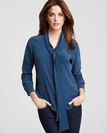 Equipment Blouse - Brett Tie Neck