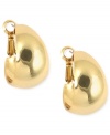 Bigger and bolder, Anne Klein bolsters the hoop earring with this pair. It's crafted from gold-tone mixed metal and features a wider band for even more style. Approximate diameter: 3/4 inch.