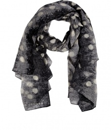 With a cool fusion of dots and lizard print, Marc by Marc Jacobs wool scarf lends a snappy edge to any outfit - Logo at end - Wrap around leather jackets or wear indoors over bright knit cashmere With a cool fusion of dots and lizard print, Marc by Marc Jacobs wool scarf lends a snappy edge to any outfit - Logo at end - Wrap around leather jackets or wear indoors over bright knit cashmere