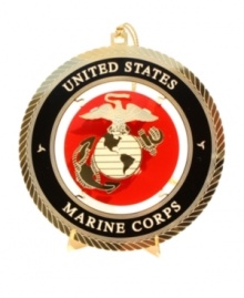The eagle, the globe and the anchor make up the United States Marine Corps emblem, and they are presented here by ChemArt as a salute to USMC personnel and their families in time for Christmas. Hang this bright medallion ornament and take pride in their service to the country. The eagle, the globe and the anchor make up the United States Marine Corps emblem, and they are presented here by ChemArt as a salute to USMC personnel and their families in time for Christmas. Hang this bright medallion ornament and take pride in their service to the country.