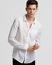 John Varvatos 1 Pocket Linen Sport Shirt - Slim Fit John Varvatos 1 Pocket Linen Sport Shirt - Slim Fit
