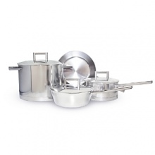 John Pawson for Demeyere 7-piece Cookware Set. Exclusively at Bloomingdale's. Designer John Pawson's exceptional line of cookware combines functional sophistication, the highest design values and a seamless union of form and function. With 7 ply bonded construction and patented InductoSeal base for optimal distribution. Ideal for induction cooking. Set includes 9.4 skillet, 2.1-qt. conic saute pan with lid, 2.3-qt. sauce pan with lid, and 8.5-qt. stockpot with lid. John Pawson for Demeyere 7-piece Cookware Set. Exclusively at Bloomingdale's. Designer John Pawson's exceptional line of cookware combines functional sophistication, the highest design values and a seamless union of form and function. With 7 ply bonded construction and patented InductoSeal base for optimal distribution. Ideal for induction cooking. Set includes 9.4 skillet, 2.1-qt. conic saute pan with lid, 2.3-qt. sauce pan with lid, and 8.5-qt. stockpot with lid.