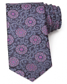 The Eastern influence of this lustrous silk tie endows your attire with a calming presence that suits your measured attitude. A stately design from the always opulent Canali. The Eastern influence of this lustrous silk tie endows your attire with a calming presence that suits your measured attitude. A stately design from the always opulent Canali.