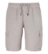 A cool take on cruisewear, Vilebrequins sable linen Bermuda shorts are as versatile as they are chic - Drawstring waistline, cargo patch pockets at sides, side slit pockets, back flap pocket - Classic fit - Wear with a linen button-down and flip-flops