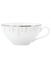 Bone china with platinum edges drips glittering icicles on slick, snowy white from Lenox Lifestyle dinnerware. The dishes, like this Platinum Ice cup, are a recipe for cool in modern decor, delivering unique, unforgettable style to quiet meals and casual get-togethers. Qualifies for Rebate