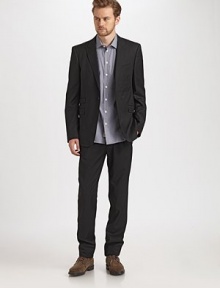 Sartorial standard beautifully crafted in fine merino wool.One-button closureFront flap pocketsAbout 27 from shoulder to hemWoolDry cleanImported of Italian fabric Sartorial standard beautifully crafted in fine merino wool.One-button closureFront flap pocketsAbout 27 from shoulder to hemWoolDry cleanImported of Italian fabric