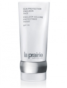 Sun Protection Emulsion SPF 30 helps guard your skin from potentially damaging sun rays. Developed specifically to help protect and nourish the most exposed part of your body, your face, it also moisturizes and energizes the skin to reduce the effects of premature aging. 4.2 oz. 