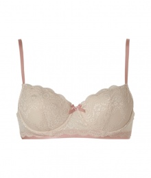 Sexy and sweet vintage cream contour bra - This elegant, supermodel-approved contour bra is stylish and sultry - Adjustable straps and unpadded cups offer comfortable support - Vintage cream lace made of Polyamide and Elastane - Gorgeous retro style