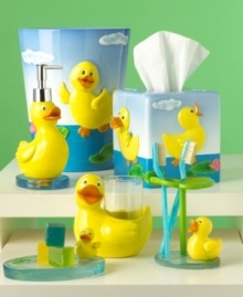 Give your little rubber ducky some pals with the Paradigm Duck Accessories collection. This cheery orange-billed duck toothbrush holder will quack up the kids or add a bit of fun to the guest bathroom. Give your little rubber ducky some pals with the Paradigm Duck Accessories collection. This cheery orange-billed duck toothbrush holder will quack up the kids or add a bit of fun to the guest bathroom.