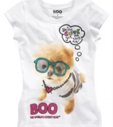 Add some cute flair to her school style with this adorably nerdy Boo tee.