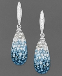 Incorporate a little ice. The cool hues of Kaleidoscope's teardrop-shaped earrings add a refreshing shimmer to your look. Crafted in sterling silver with blue crystals and Swarovski Elements. Approximate drop: 1-1/4 inches. Incorporate a little ice. The cool hues of Kaleidoscope's teardrop-shaped earrings add a refreshing shimmer to your look. Crafted in sterling silver with blue crystals and Swarovski Elements. Approximate drop: 1-1/4 inches.