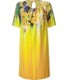 Effortless style is easily achieved with this vibrant printed frock from Matthew Williamson - Draped round neck, short sleeves, relaxed silhouette, back keyhole cut out, all-over print -Style with platform sandals and an oversized tote