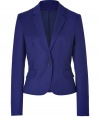 With its sharply tailored fit and timeless classic styling, Hugos oversaturated blazer is a workweek essential - Peaked lapel, long sleeves, buttoned cuffs, single button closure, front flap pockets - Slightly shorter, tailored fit - Pair with a crisp white shirt and jeans, or dress up for work with a pencil skirt and peep-toes