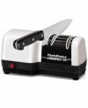 Sharpen up! A two-stage process of electric sharpening and manual honing results in razor sharp, arch-shaped edges that reintroduce incredible performance and precision to your knife collection. Using diamond abrasive wheels, this sharpener is durable and never loses its shape for extremely sharp edges with lots of bite. 1-year warranty. Model M210.