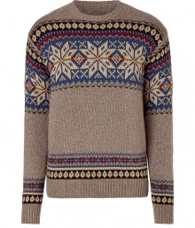 Cold-weather stylish Nordic cotton pullover from Ralph Lauren - This Norwegian-style pullover brings high style to cold climates - Slim fit, red and blue design, crew neckline - Style with cargo pants, trainers, and a military-inspired jacket Cold-weather stylish Nordic cotton pullover from Ralph Lauren - This Norwegian-style pullover brings high style to cold climates - Slim fit, red and blue design, crew neckline - Style with cargo pants, trainers, and a military-inspired jacket