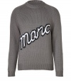 A bold monochromatic logo detail informs this stylish wool pullover from Marc by Marc Jacobs - Crew neck, long sleeves, logo detail - Slim fit - Style with straight leg jeans, a modern parka, and boots