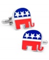 Rep your party proud with these right-minded enamel elephant cufflinks from Cufflinks Inc.