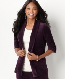 This Charter Club sweater, rendered in cozy velour, is sure to be your chilly day go-to! Pair it with separates and add a luxe touch to your everyday look. This Charter Club sweater, rendered in cozy velour, is sure to be your chilly day go-to! Pair it with separates and add a luxe touch to your everyday look.