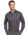 Stripes add sophisticated style to any outfit with this long-sleeved shirt from Tasso Elba.