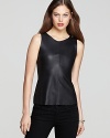 Cut from supple leather, this formfitting PJK Patterson J. Kincaid tank adds both edge and elegance to every look.