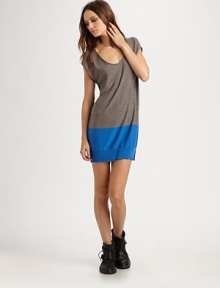 Colorblock scoopneck with cap sleeves, ribbed details and a touch of silk. ScoopneckCap sleevesRibbed hemAbout 31 from shoulder to hem60% viscose/25% nylon/10% wool/5% silkDry cleanImportedModel shown is 5'10 (177cm) wearing US size 4. Colorblock scoopneck with cap sleeves, ribbed details and a touch of silk. ScoopneckCap sleevesRibbed hemAbout 31 from shoulder to hem60% viscose/25% nylon/10% wool/5% silkDry cleanImportedModel shown is 5'10 (177cm) wearing US size 4.
