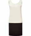 Classic and chic, this colorblock dress from Tara Jarmon will elevate your office look - Round neck, sleeveless, colorblocked skirt, straight fit, pullover style - Wear with platform pumps and a boyfriend blazer