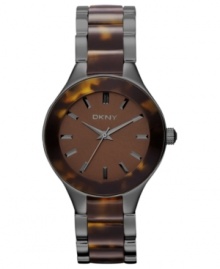 A refreshing change of pace with gunmetal and tortoise hues: a casual watch from DKNY.