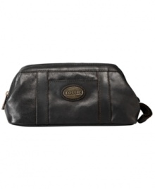 This classic shaving kit from Fossil is the perfect companion to your travel style. This classic shaving kit from Fossil is the perfect companion to your travel style.