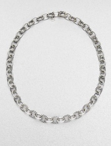 Alternating smooth and cable links create a necklace that's both classic and of-the-moment with true Yurman style. Sterling silver Length, about 17¼ Spring ring clasp Imported Alternating smooth and cable links create a necklace that's both classic and of-the-moment with true Yurman style. Sterling silver Length, about 17¼ Spring ring clasp Imported