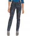 Flatter your figure in these versatile petite skinny jeans from Not Your Daughter's Jeans with a unique design to help you look your best. The floral printed wash is so fun, too!