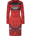 With a quirky-chic typewriter print and a flattering figure-hugging print, this bold silk dress from London It designer Mary Katrantzou is the ultimate investment frock - Round neck, long sleeves, fitted silhouette, all-over print, concealed back zip closure - Style with sky-high platforms and an embellished clutch