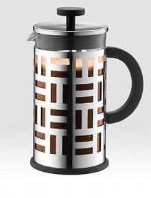 Developed to honor not only the great Irish designer Eileen Gray but also all of the coffee connoisseurs who frequent the bistros and cafes of Paris - Gray's adopted city. This elegant piece has all the wonderful advantages of French Press system- a solid, stainless steel frame protects the glass from knocks and bumps specifically designed to withstand the exacting conditions of busy cafe and restaurant use.8-cup/34-oz. Developed to honor not only the great Irish designer Eileen Gray but also all of the coffee connoisseurs who frequent the bistros and cafes of Paris - Gray's adopted city. This elegant piece has all the wonderful advantages of French Press system- a solid, stainless steel frame protects the glass from knocks and bumps specifically designed to withstand the exacting conditions of busy cafe and restaurant use.8-cup/34-oz.