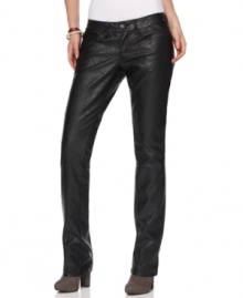 Get some rock n' roll flair with these Jou Jou faux leather black pants. For some extra edge, pair with boots.