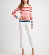 Multiple colors combine perfectly to create a sophisticated striped design made from soft, combed cotton. Round neckLong sleevesPull-on styleAbout 25 from shoulder to hemCottonMachine washImported Model shown is 5'11 (180cm) wearing US size Small. 