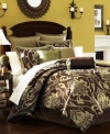 Lenox brings a classic appeal to these Heritage comforter sets, featuring a large scale jacquard woven flourish design accented with stripes for a handsome presentation. Finished in bold brown and green tones.